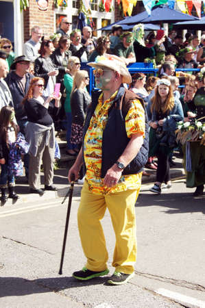 Man in costume marching in paradeのeditorial素材