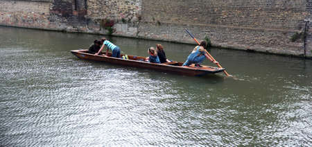 Young punter punting in Cambridgeのeditorial素材
