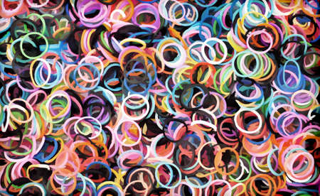 Abstract background with colourful ringsの写真素材