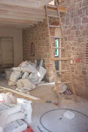 Construction inside a buildingの写真素材