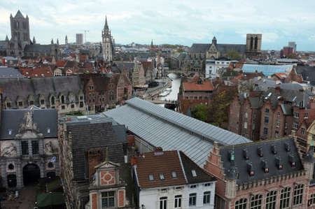 City of Gent scenery from aboveの写真素材