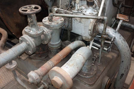 Rusty valves and pipes in an old power plant in Gent, Belgiumの写真素材