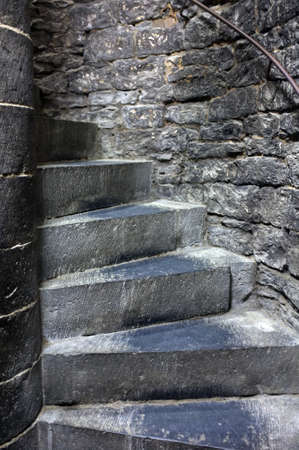 Concrete steps in the castle of Ghentの写真素材