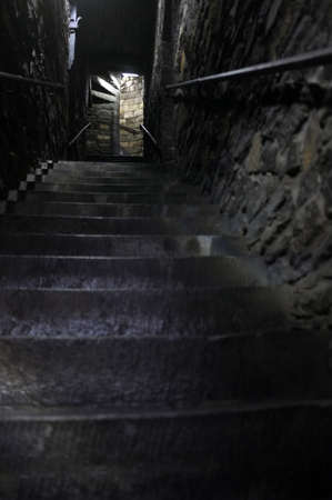 Concrete steps in the castle of Ghentの写真素材