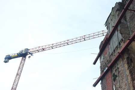 Construction of an old building in Gent, Belgiumの写真素材