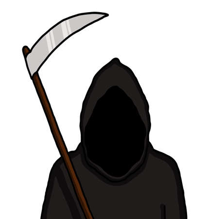 Dark faced grim reaper in cartoonのイラスト素材