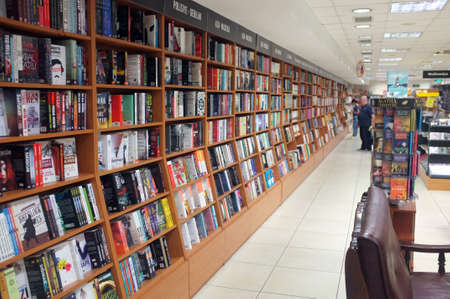 Books on display in a bookshop in Istanbul, Turkeyのeditorial素材
