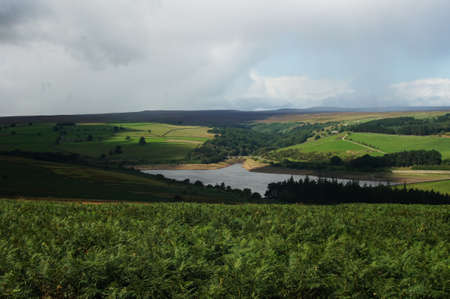 Landscape under cloudy sky in Yorkshireの写真素材