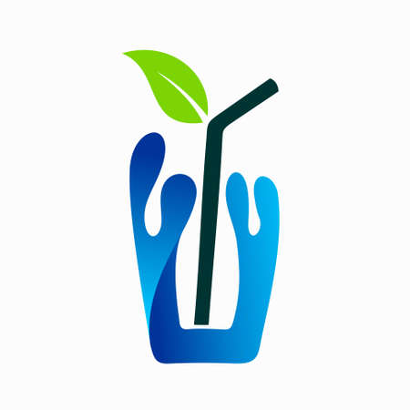 juice logos with natural conceptsのイラスト素材
