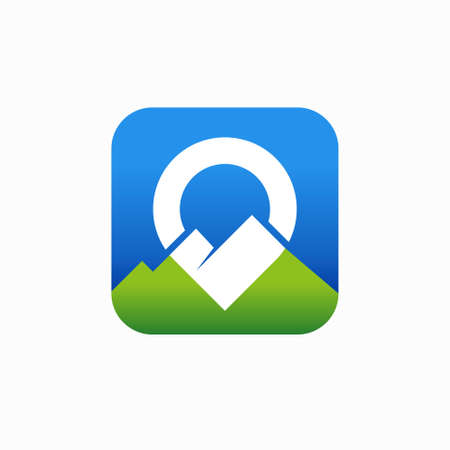 location logo formed mountain silhouetteのイラスト素材