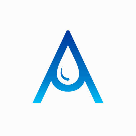 water droplets formed letter Aのイラスト素材