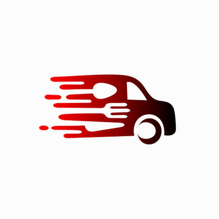 food delivery car logoのイラスト素材