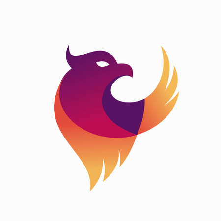 Bird logo with 3D colorのイラスト素材