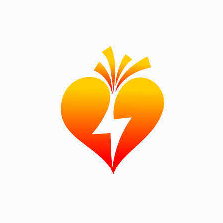 heart logo accompanied electric logoのイラスト素材
