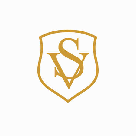 letter V and letter S that formed shieldのイラスト素材