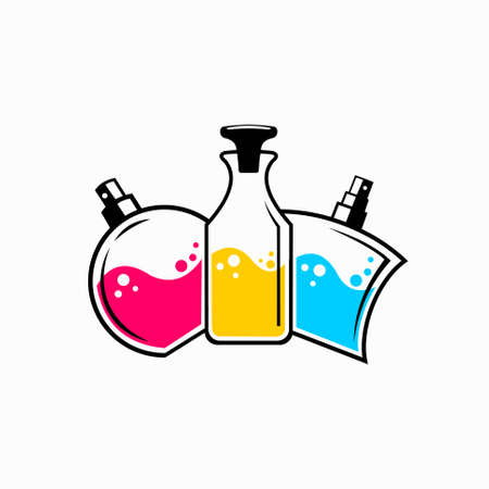 perfume vector logo, bottles logo designのイラスト素材