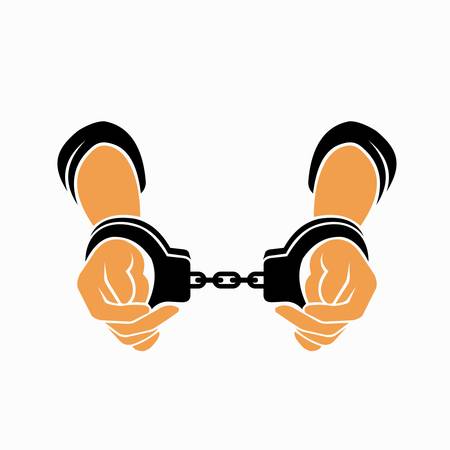 hand being handcuffed template logoのイラスト素材