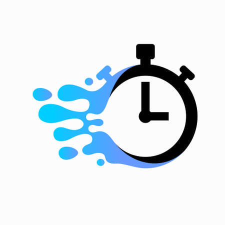 Timer logo with splashes waterのイラスト素材