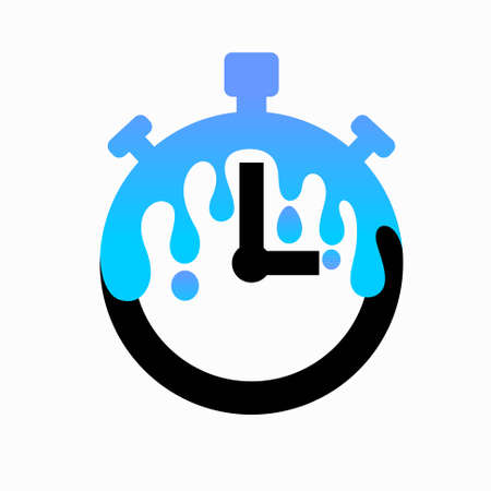 Timer logo with splashes water