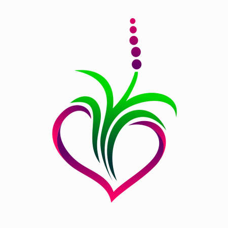 Grass that forms the heartのイラスト素材