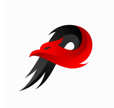 Phoenix bird forms the letter Pのイラスト素材