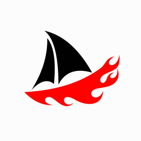 Ships that are on fireのイラスト素材