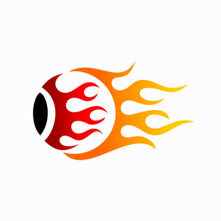 eyeballs burning fireのイラスト素材