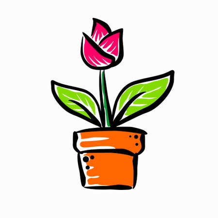 Paint brush formed Flowersのイラスト素材