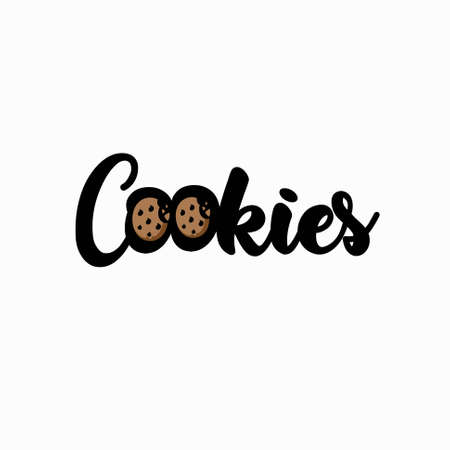 cookies lettering logo, cookie logo designのイラスト素材