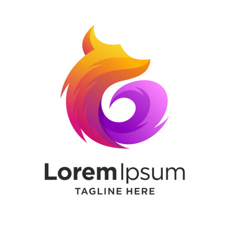 wolf logo with nodern conceptのイラスト素材