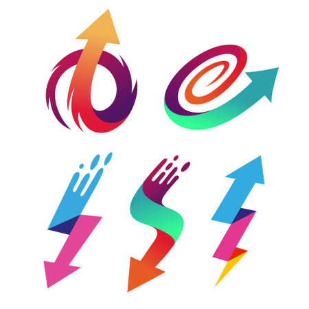 set of arrow logo templateのイラスト素材