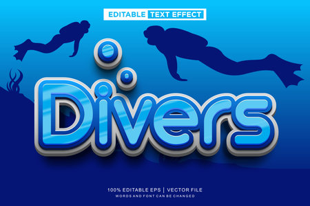 Divers text effect, editable text templateのイラスト素材