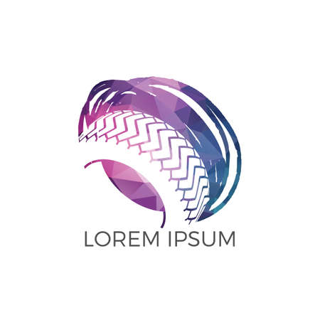 Tyre company or tyre shop vector logo design.のイラスト素材