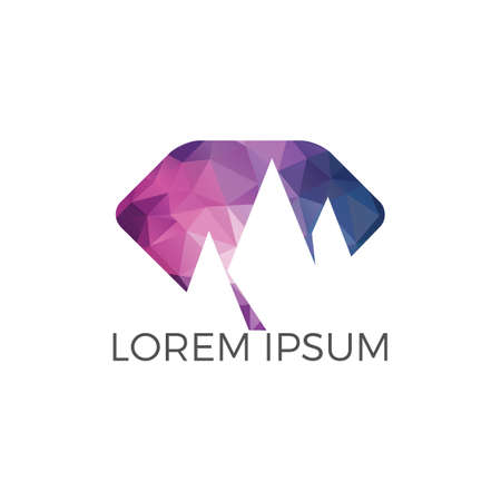 Mountains vector logo design. Tourism logo. Travel and adventure sign.のイラスト素材