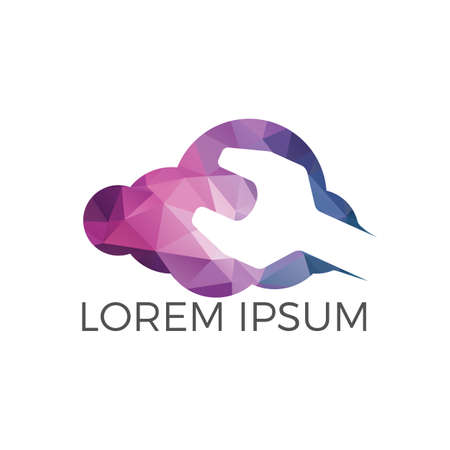 Cloud Wrench Tool Vector Logo Design. Repairing app for mobile concept and web design.のイラスト素材