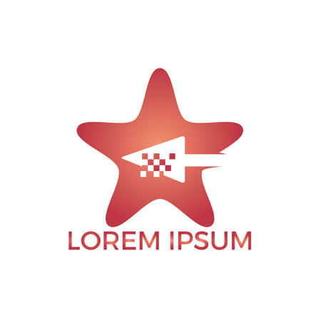 Star and Arrow Logo Design. Star Arrow Direction Abstract Logo Design Template.のイラスト素材