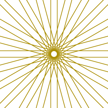 Rays radiating from a center. Linear drawing of rays of the sun. Design elements for your projects.のイラスト素材