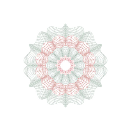 Guilloche decorative rosette element. Digital watermark. It can be used as a protective layer for...