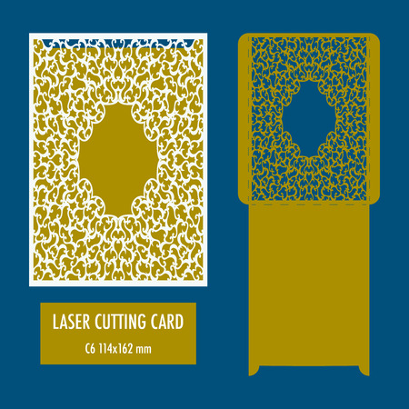 Template - envelope for laser cut. DIY laser cutting envelope. Wedding invitation envelope for cutting machine or laser cutting. Suitable for greeting cards, invitations, menusのイラスト素材