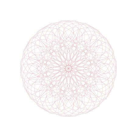 Guilloche decorative rosette element. Digital watermark. It can be used as a protective layer for...
