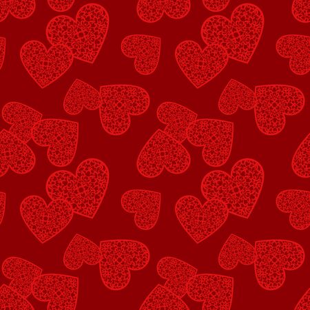 Valentine's day seamless pattern with lace hearts. Valentines day background for invitation. Endless texture can be used for printing onto fabric, paper or scrapbooking.のイラスト素材