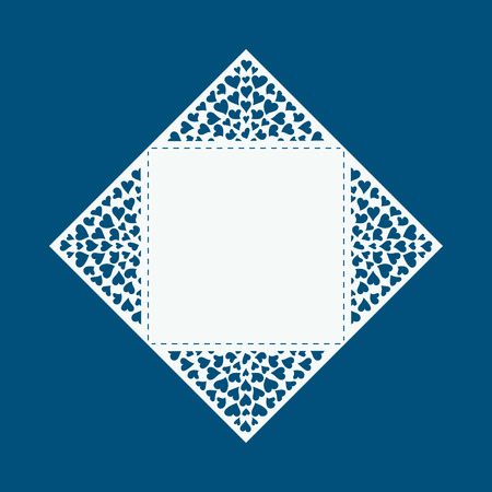 Laser cut card with hearts. Laser cutting template for diy, greeting cards, envelopes, wedding invitations, decorative elementsのイラスト素材