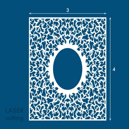 Laser cut panel with swirls. Laser cutting template for diy, greeting cards, envelopes, wedding invitations, decorative elementsのイラスト素材