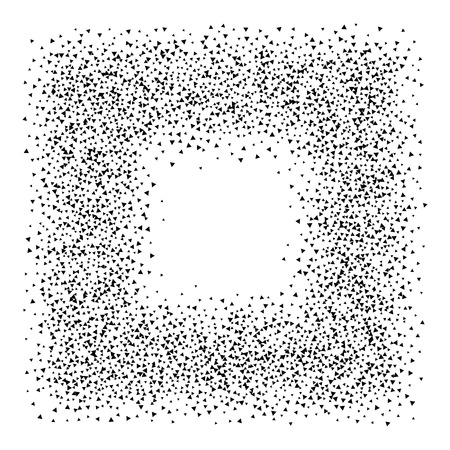 Abstract square dotted frame. Design frame with halftone effect. Black triangles on white backgroundのイラスト素材