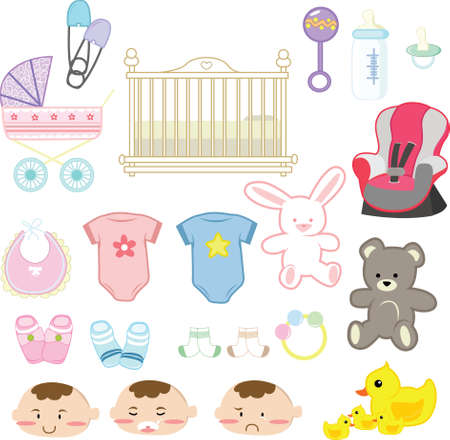  illustration of a collection of baby itemsのイラスト素材