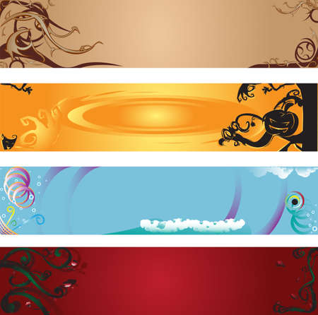  illustrations of beautiful web bannersのイラスト素材