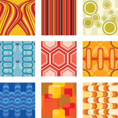 illustration of a set of retro wallpaperのイラスト素材