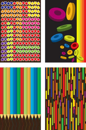 illustration of a set of wallpaper designsのイラスト素材