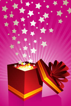 A vector illustration of an opened gift box のイラスト素材