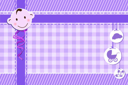 A vector illustration of a baby shower greeting card for a boy のイラスト素材